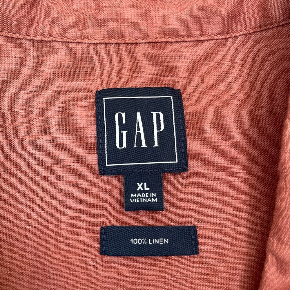 Gap Short Sleeve Dolman Linen Shirt Women’s Collared Boxy Button Front Top in XL - Picture 5 of 15